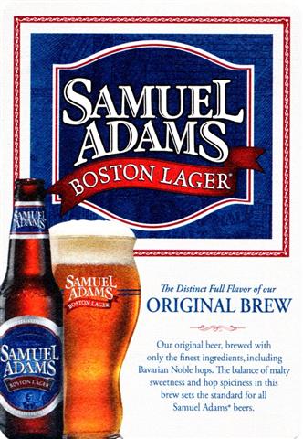 boston ma-usa samuel adams recht 1a (255-boston lager original brew)
